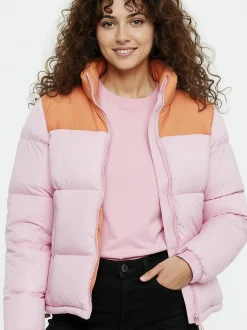 MyMo Damen Wattierte Steppjacke in pink