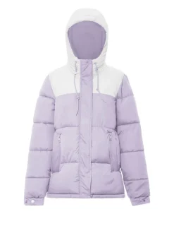 MyMo Damen Wattierte Steppjacke in lila