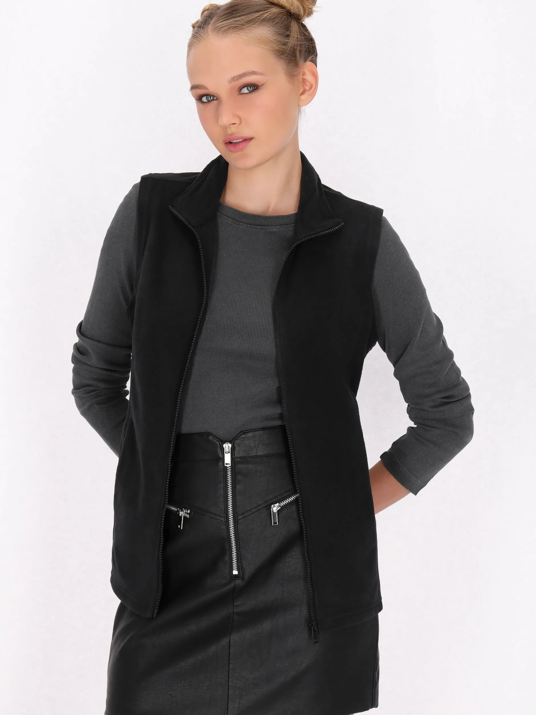 MyMo Damen Weste in schwarz