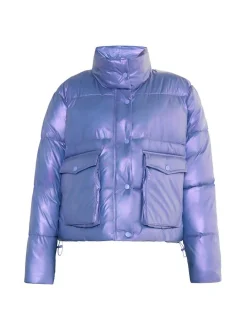 MyMo Damen Winterjacke in lila