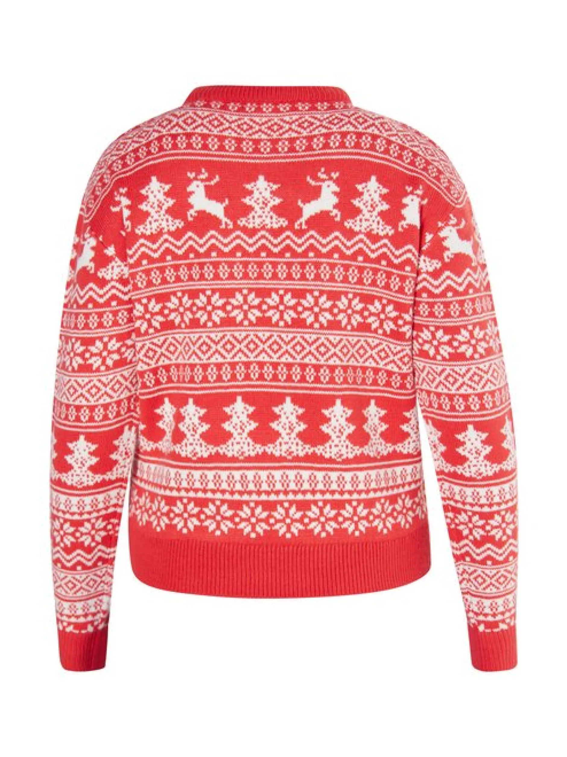 MyMo Damen X-Mas-Pullover in rot - Ausschnitt: Rundhals