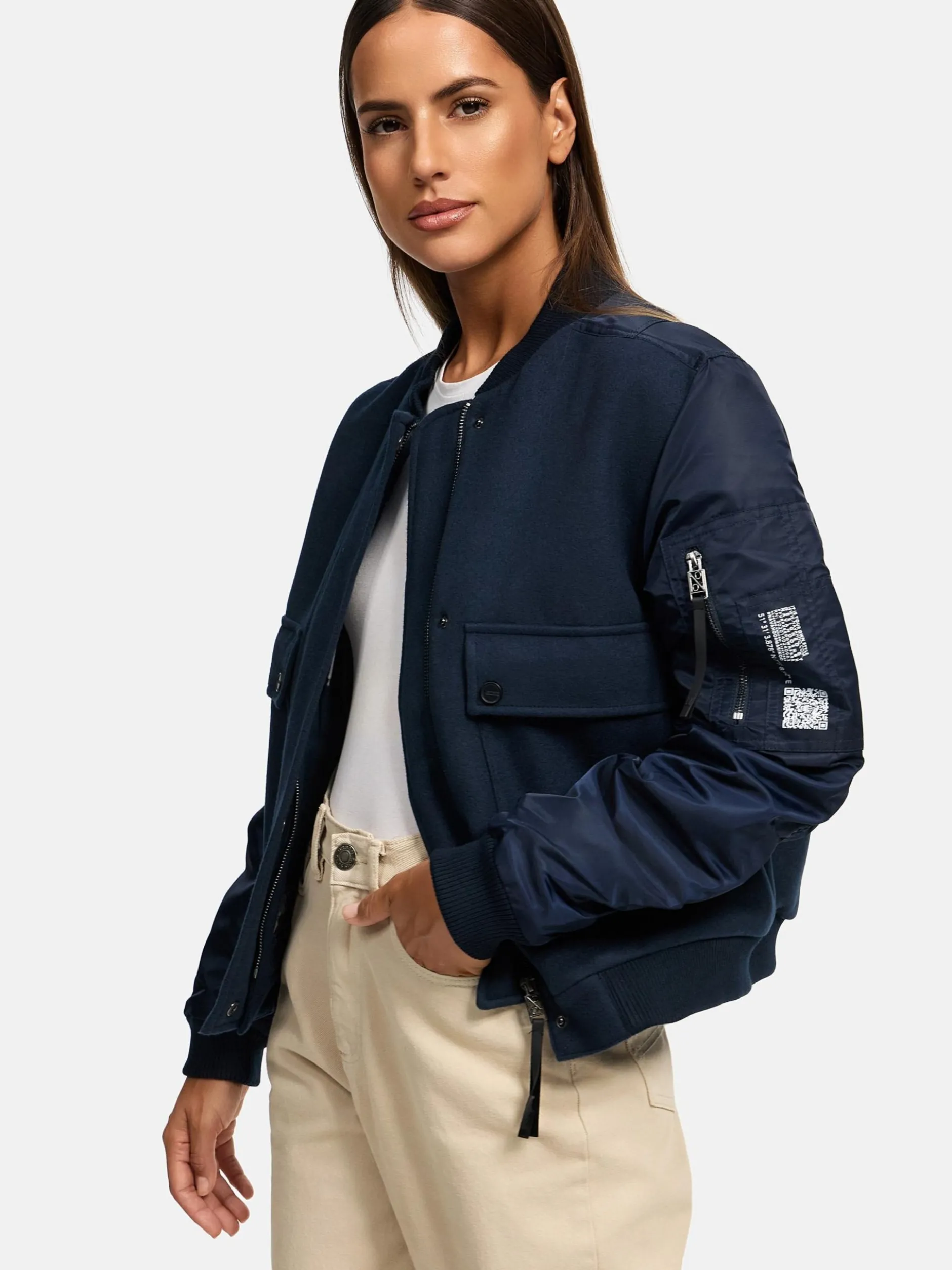 Navahoo Damen Bomberjacke - Willstehaben 14 in marine