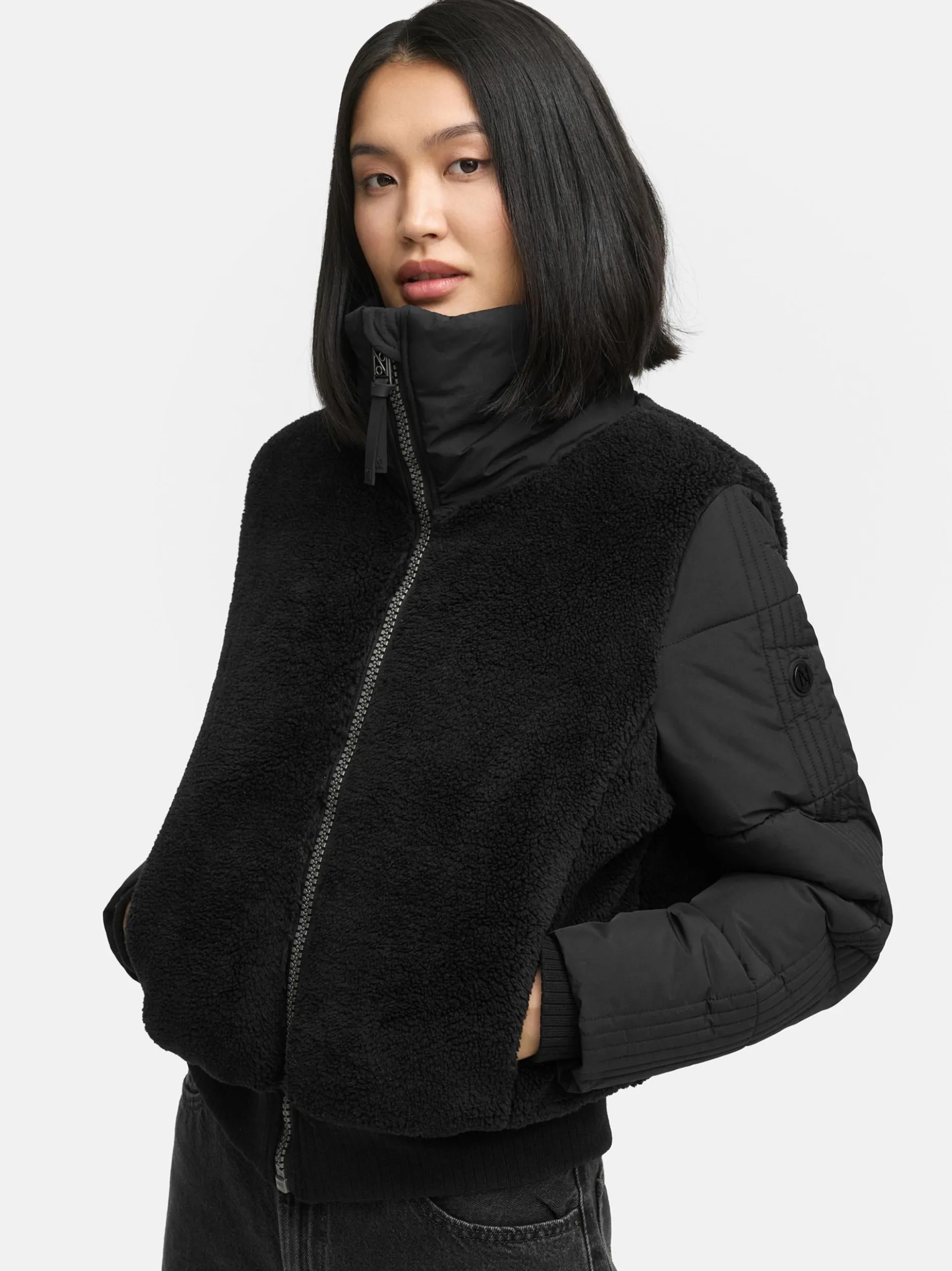 Navahoo Damen Fleecejacke - Teddyzone 14 in schwarz
