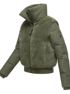 Navahoo Damen Fleecejacke - Teddyzone 14 in oliv