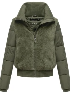 Navahoo Damen Fleecejacke - Teddyzone 14 in oliv