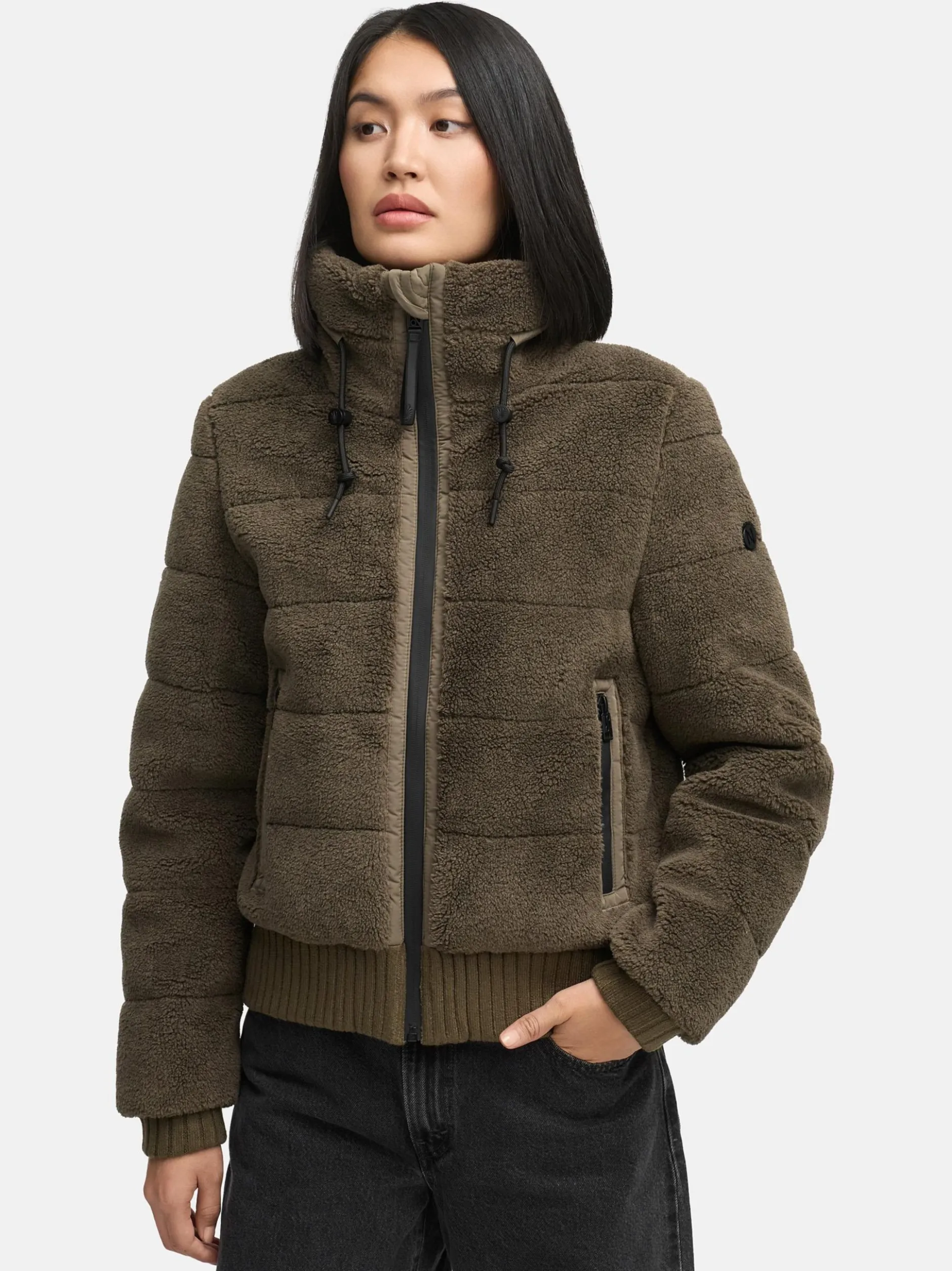 Navahoo Damen Plüschjacke - Schneepuder 14 in braun