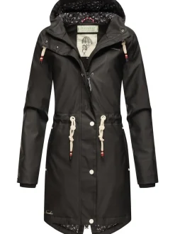 Navahoo Damen Regenjacke - Flower of Ocean in schwarz