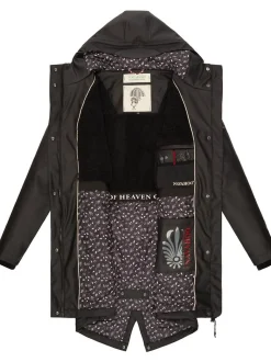 Navahoo Damen Regenjacke - Flower of Ocean in schwarz