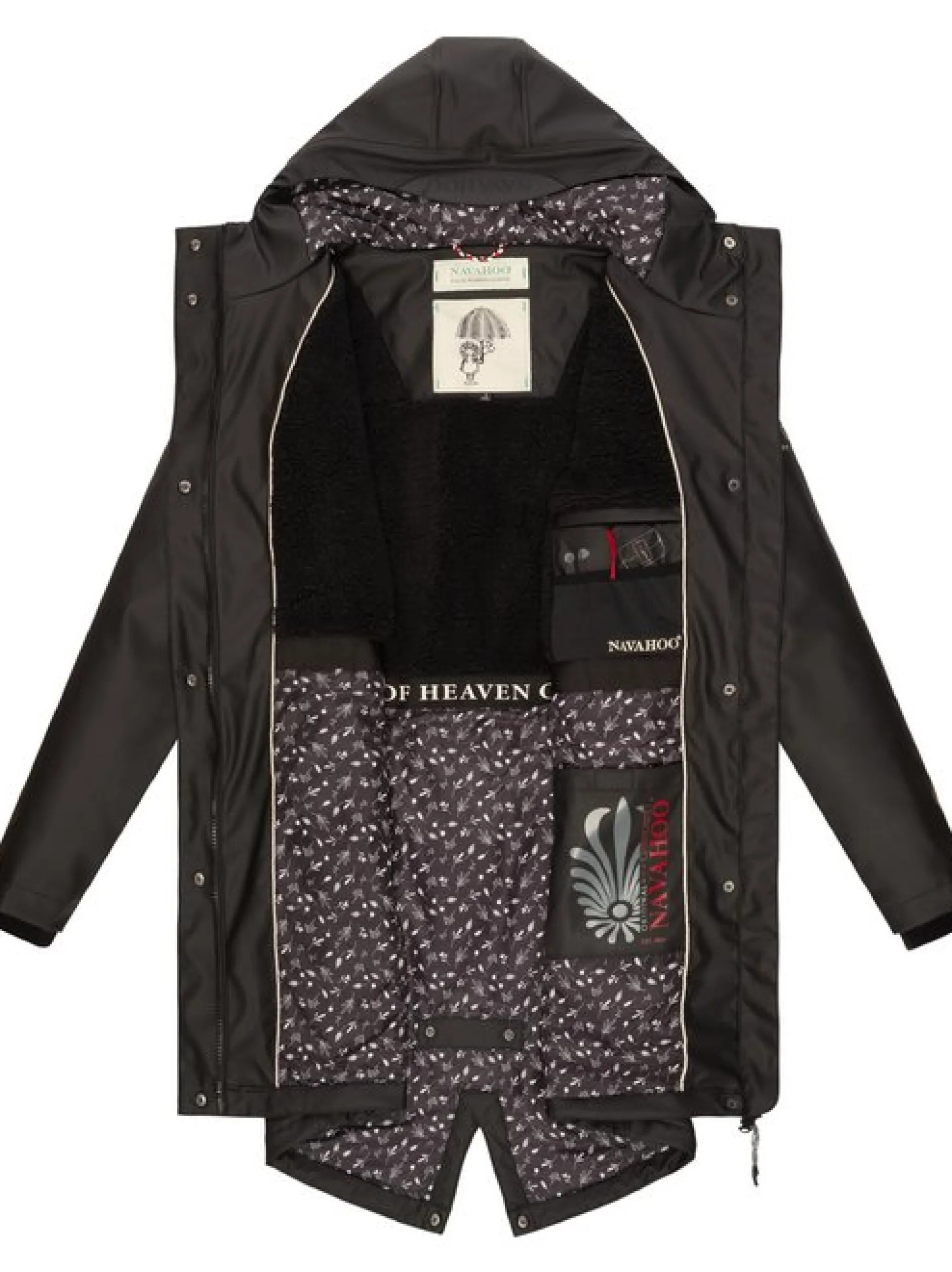 Navahoo Damen Regenjacke - Flower of Ocean in schwarz