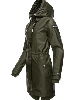 Navahoo Damen Regenjacke - Rainy Flower in oliv