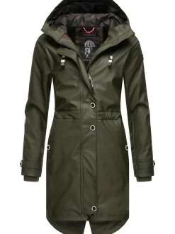 Navahoo Damen Regenjacke - Rainy Flower in oliv
