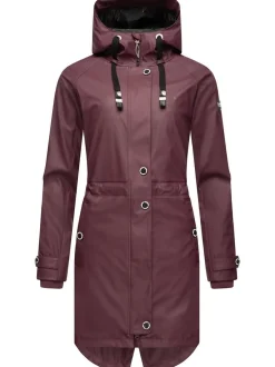 Navahoo Damen Regenjacke - Rainy Flower in bordeaux