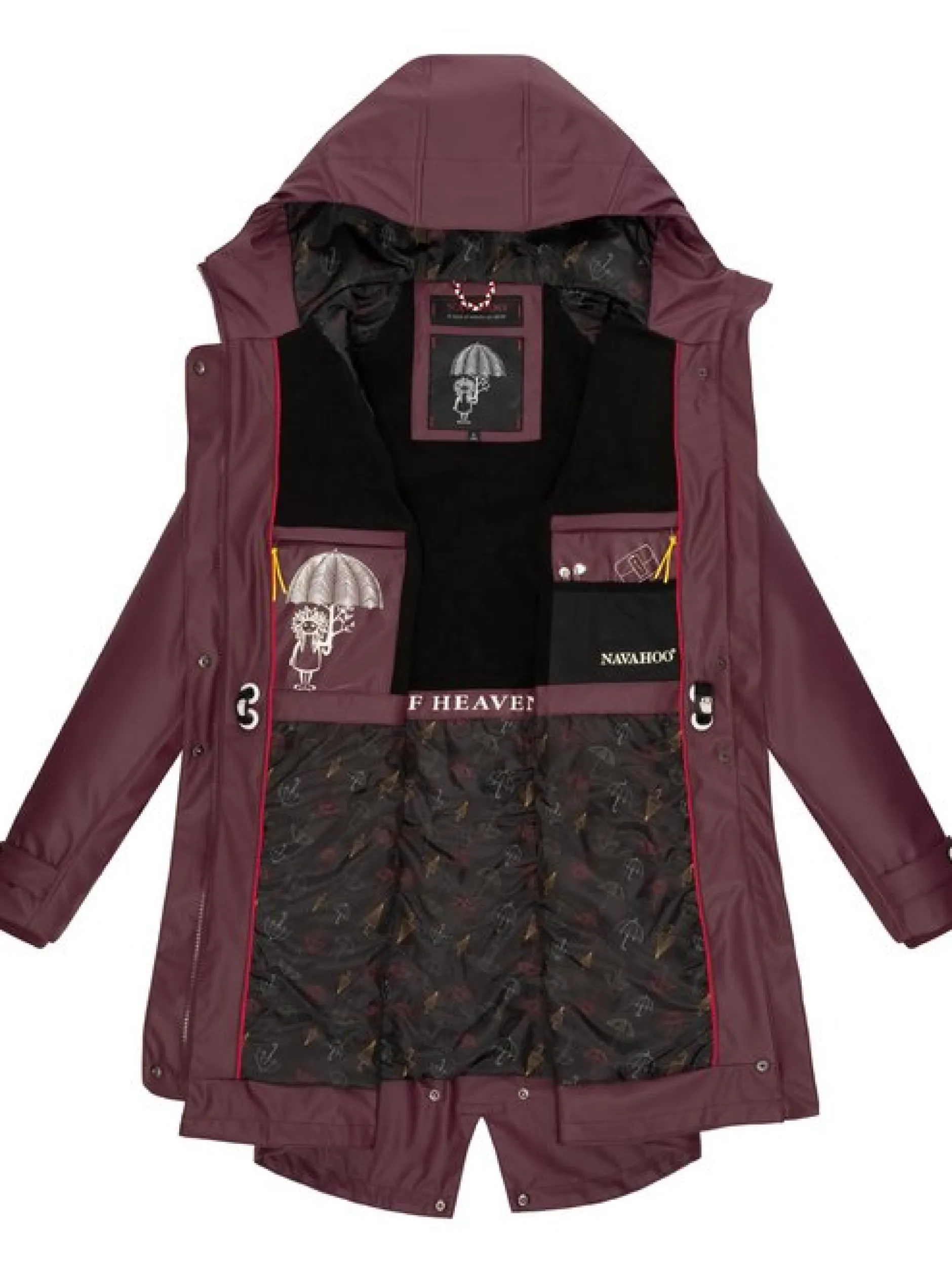 Navahoo Damen Regenjacke - Rainy Flower in bordeaux
