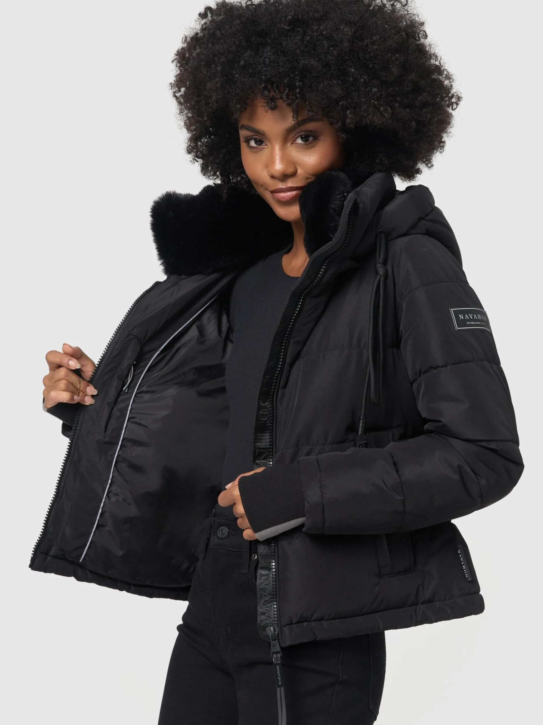 Navahoo Damen Steppjacke - Mit Liebe XIV in schwarz