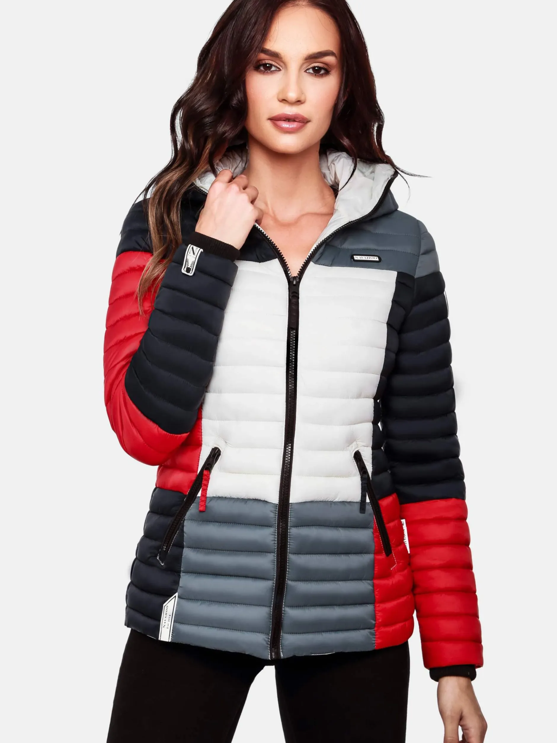 Navahoo Damen Steppjacke - Multikulti in rot
