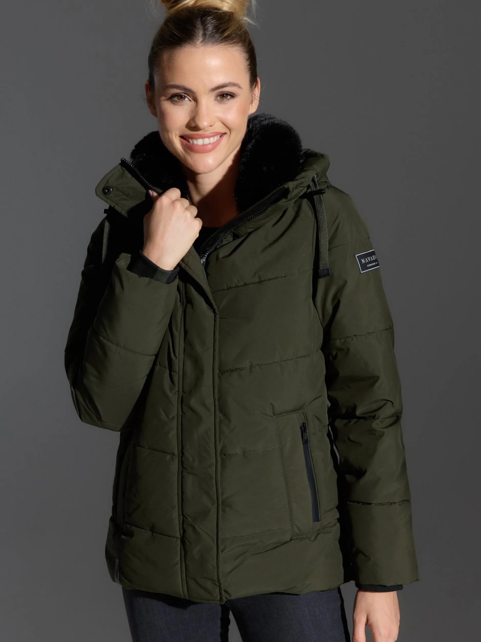Navahoo Damen Steppjacke - Sag ja XIV in oliv