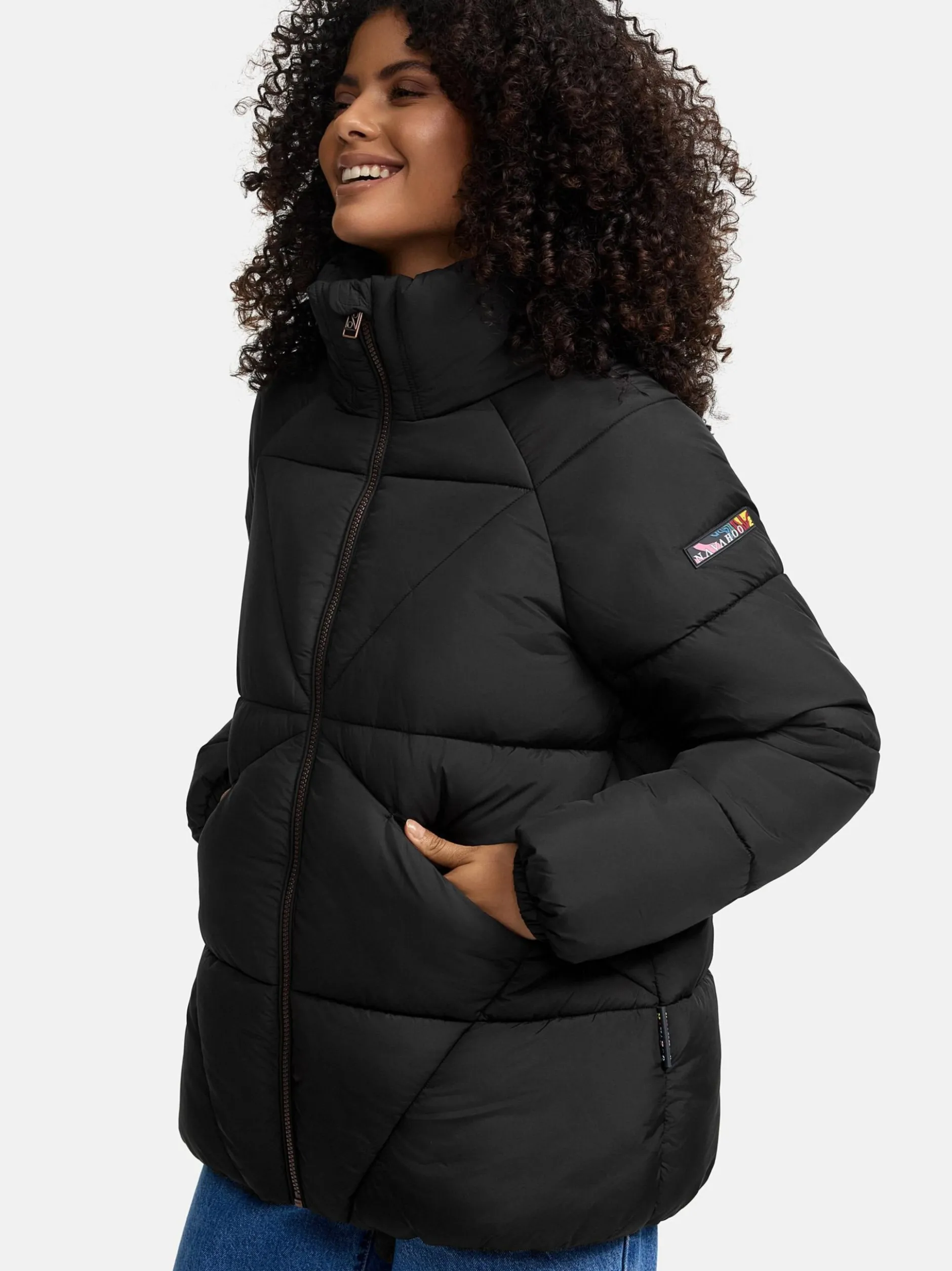 Navahoo Damen Steppjacke - Schokolinaa 14 in schwarz