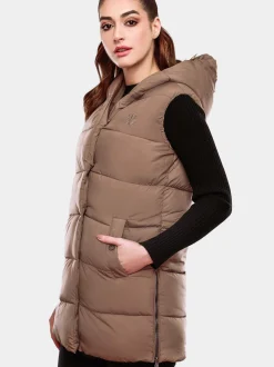 Navahoo Damen Steppweste - Madilynaa in taupe