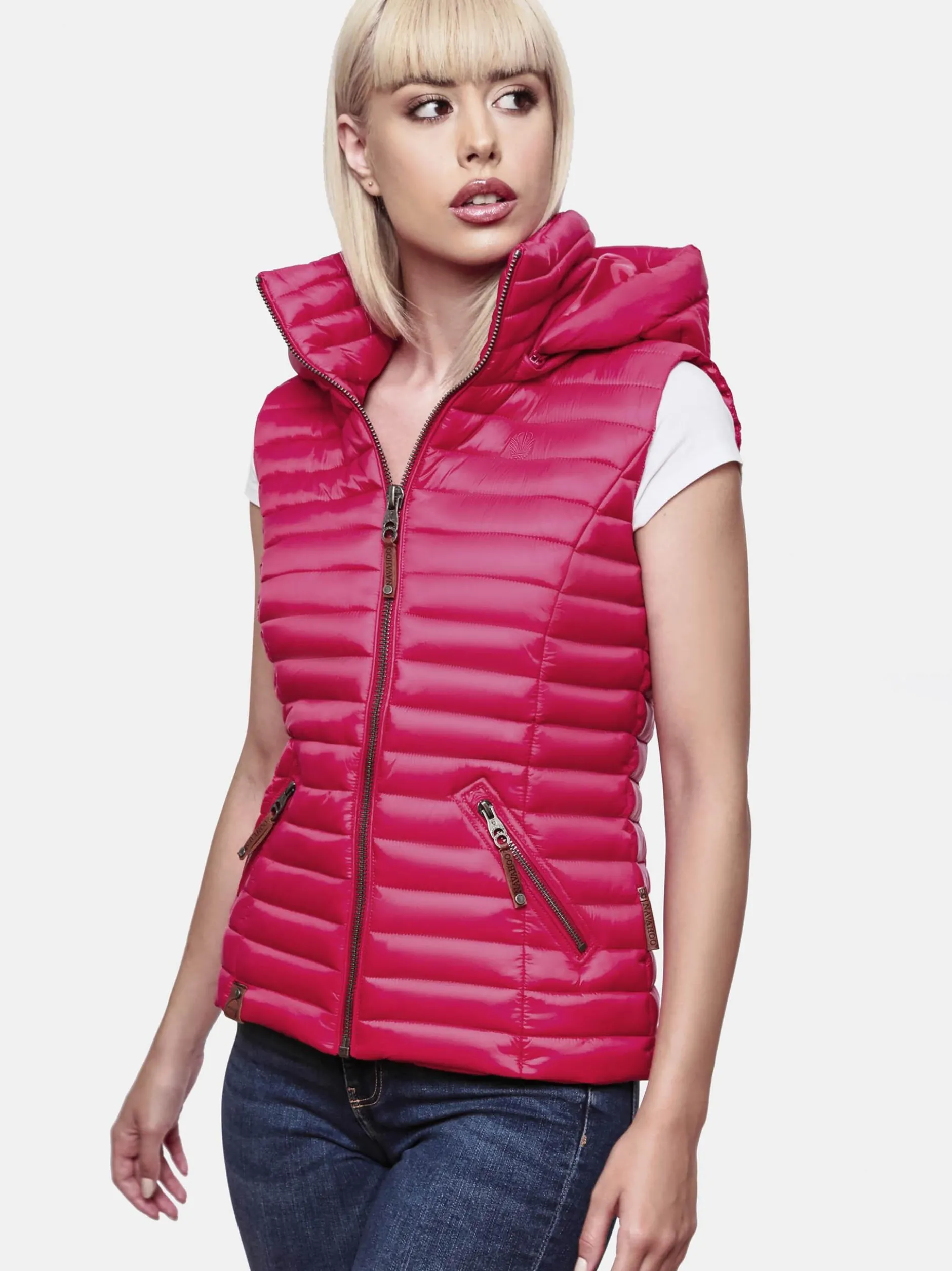 Navahoo Damen Steppweste - Shadaa in fuchsia