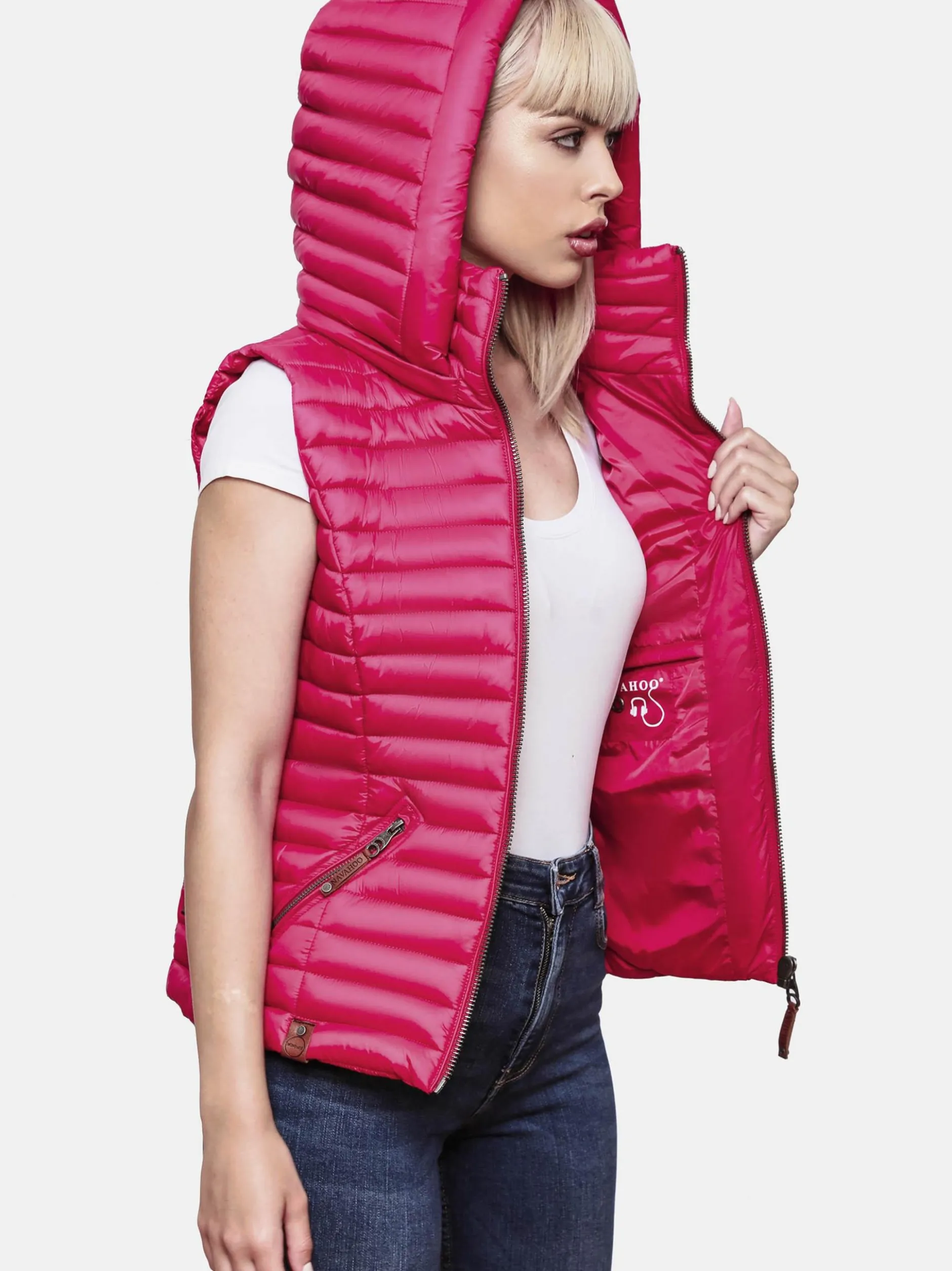 Navahoo Damen Steppweste - Shadaa in fuchsia