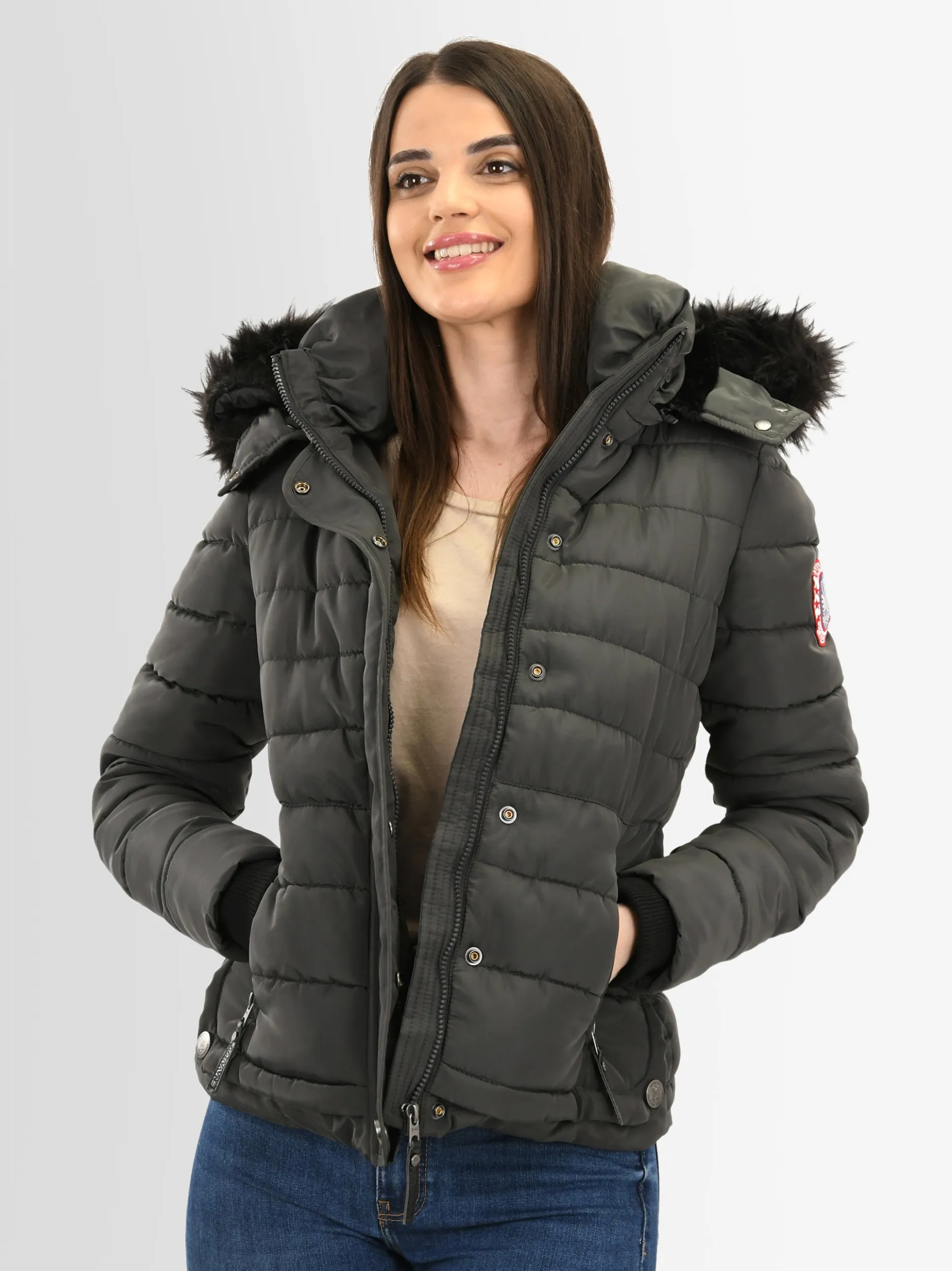 Navahoo Damen Winterjacke - Chloe in anthrazit