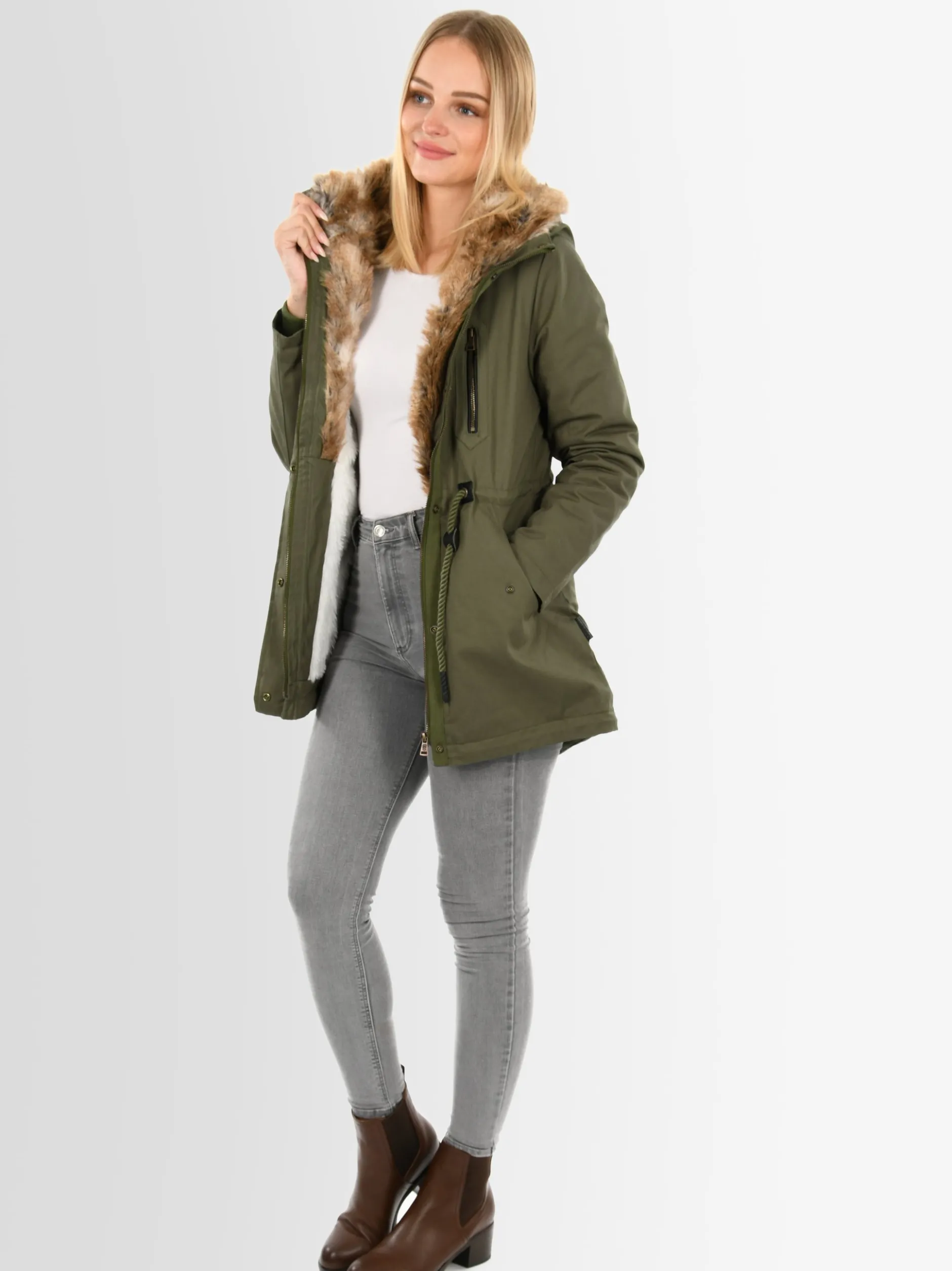Navahoo Damen Winterjacke - Diamond in grün