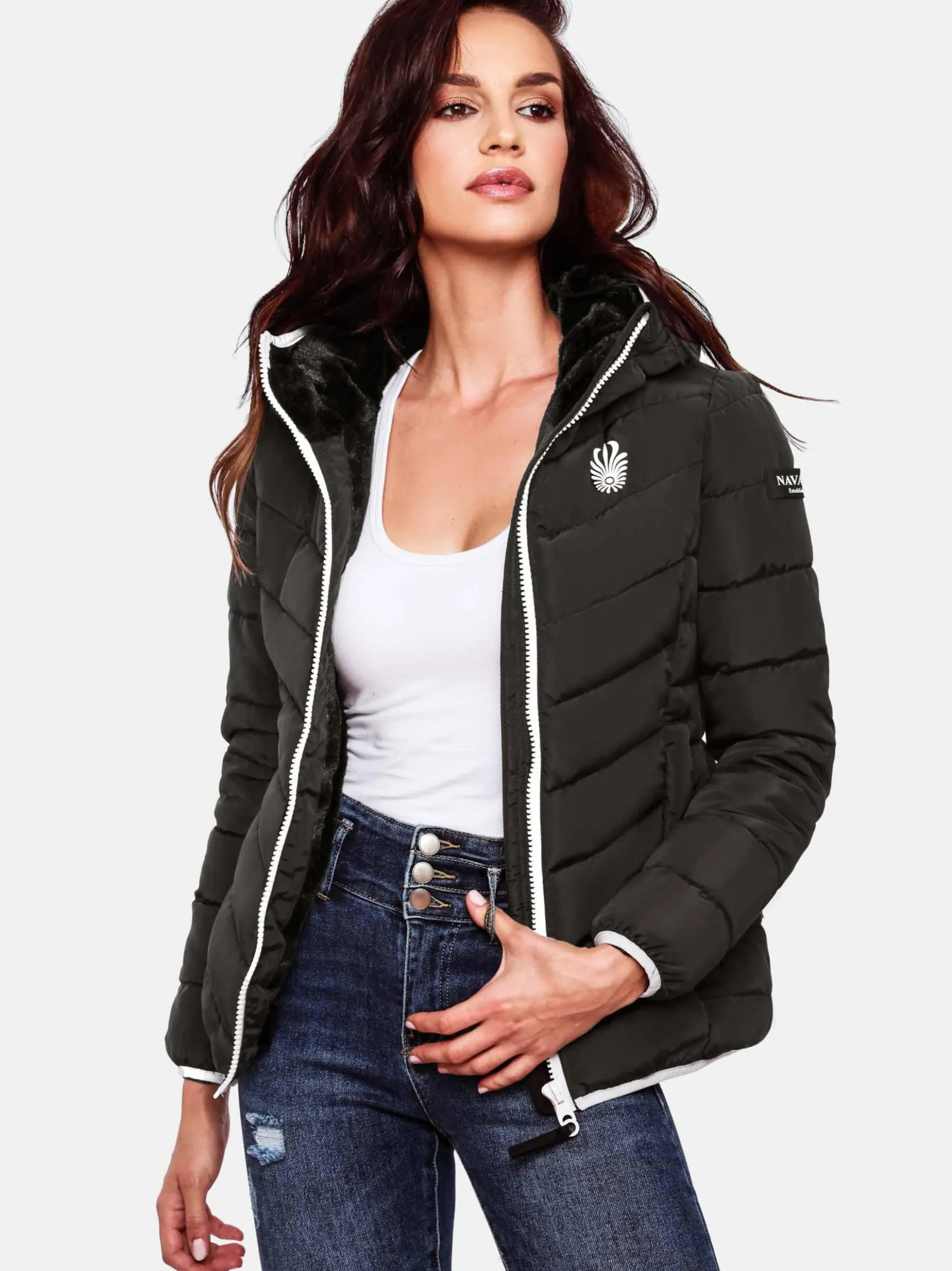 Navahoo Damen Winterjacke - Elva in schwarz