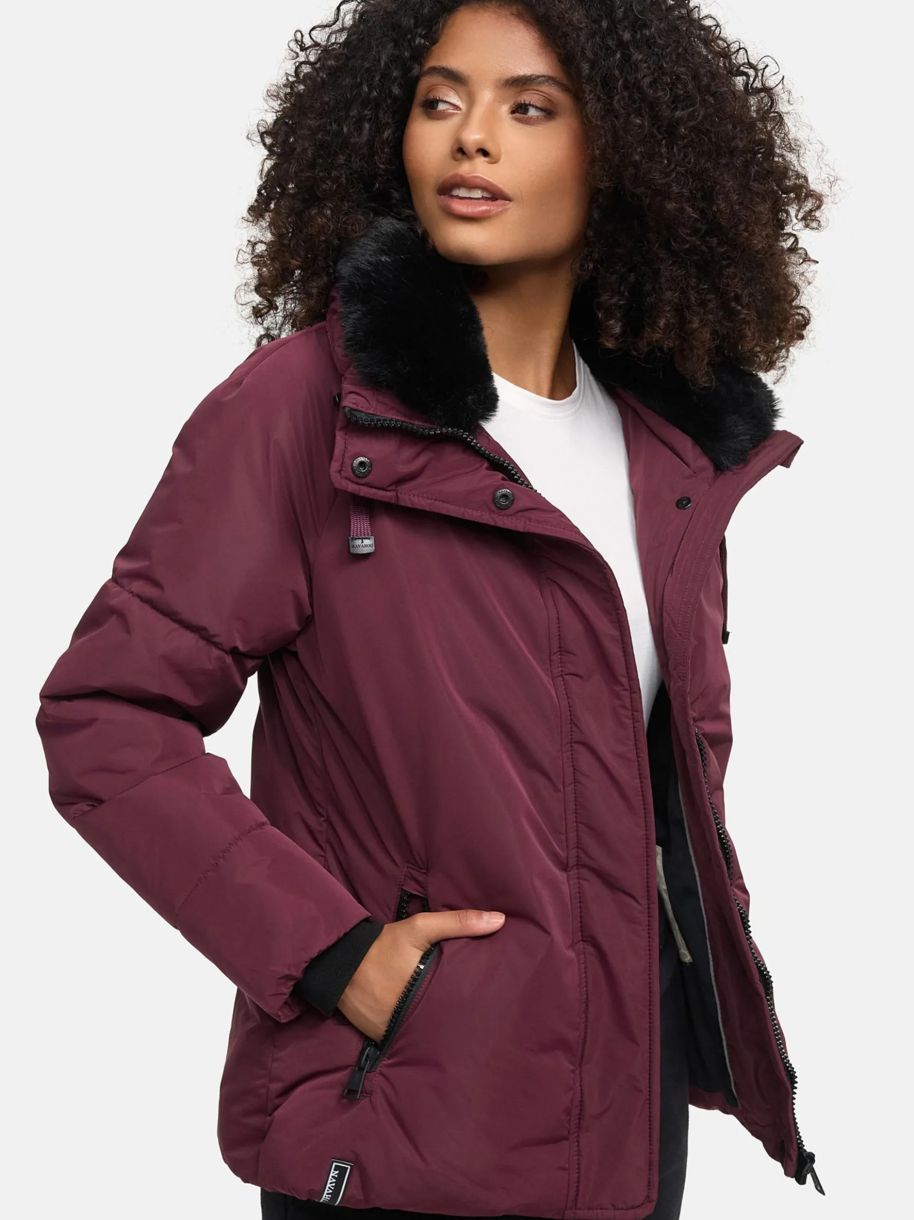 Navahoo Damen Winterjacke - Frostii XIV in aubergine