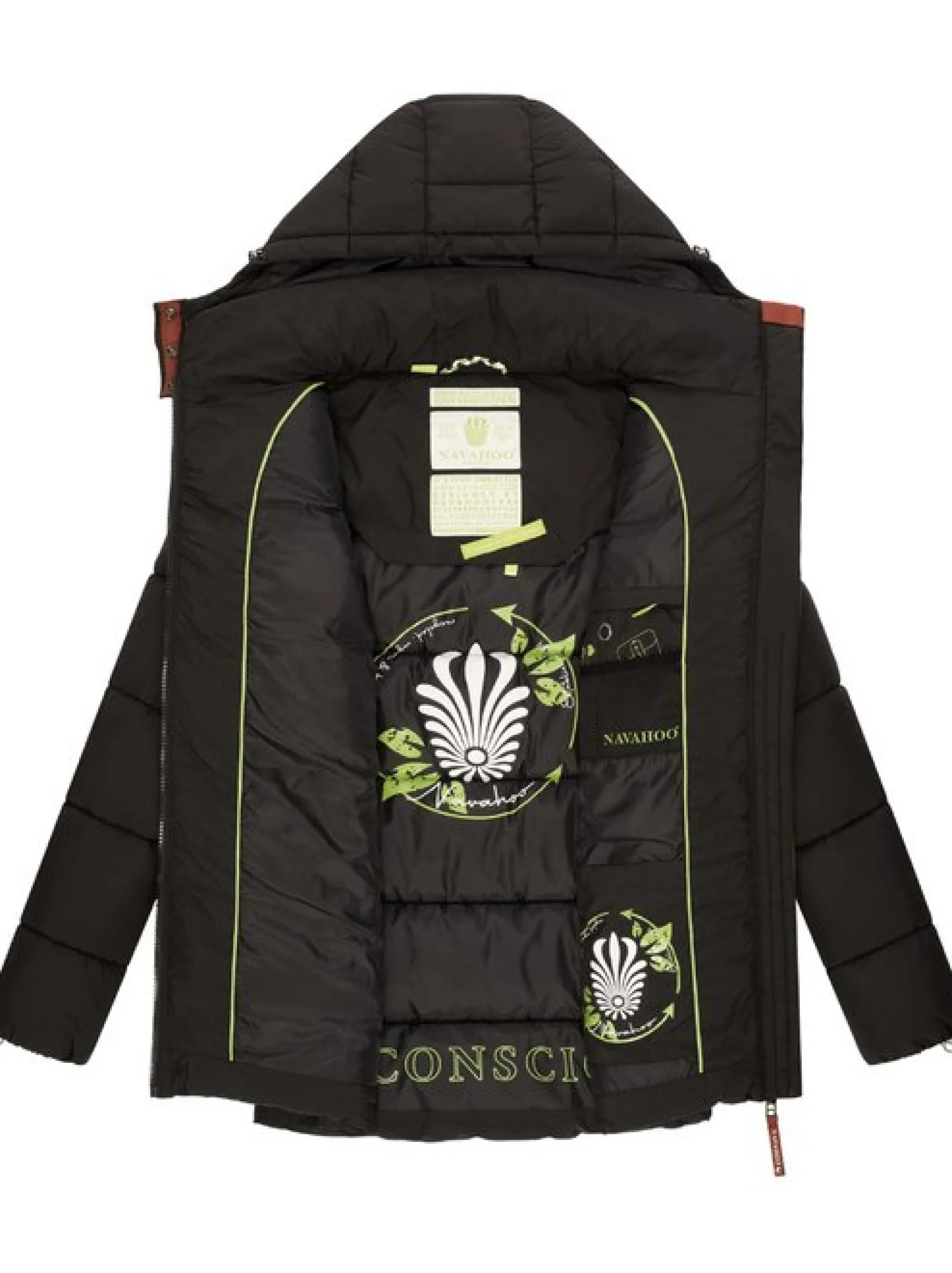 Navahoo Damen Winterjacke - Wattewölkchen in schwarz