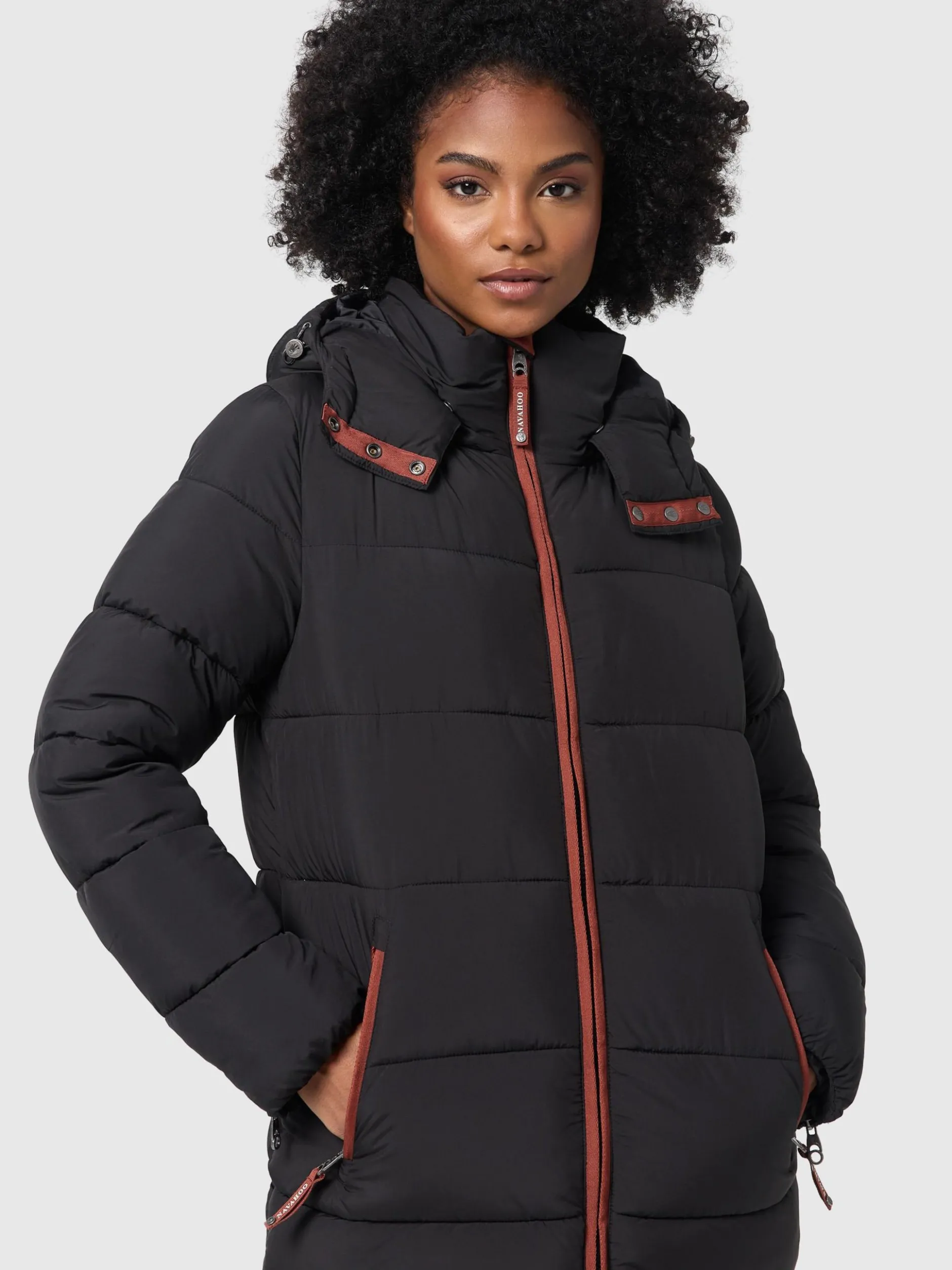Navahoo Damen Winterjacke - Wattewölkchen in schwarz