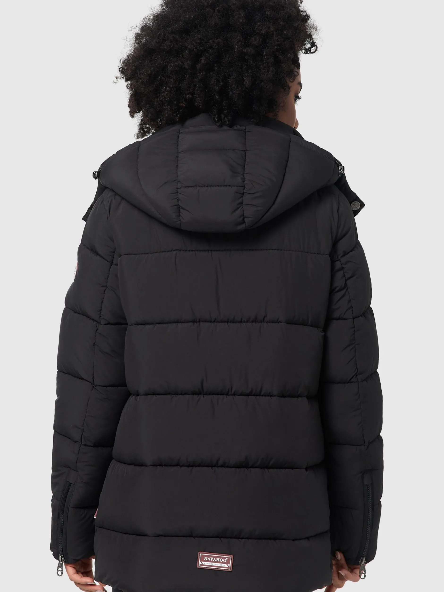 Navahoo Damen Winterjacke - Wattewölkchen in schwarz