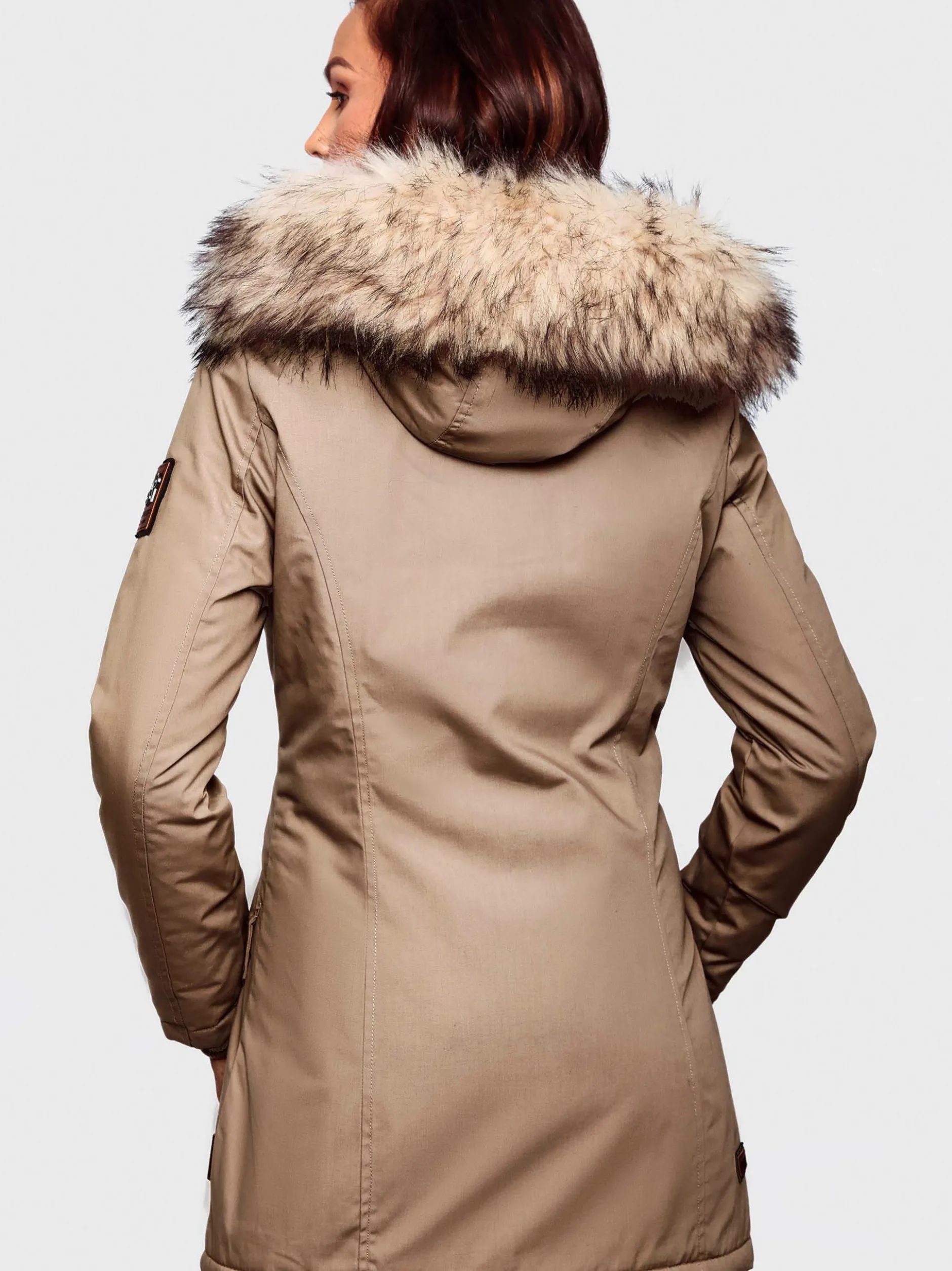 Navahoo Damen Wintermantel - Cristal in taupe