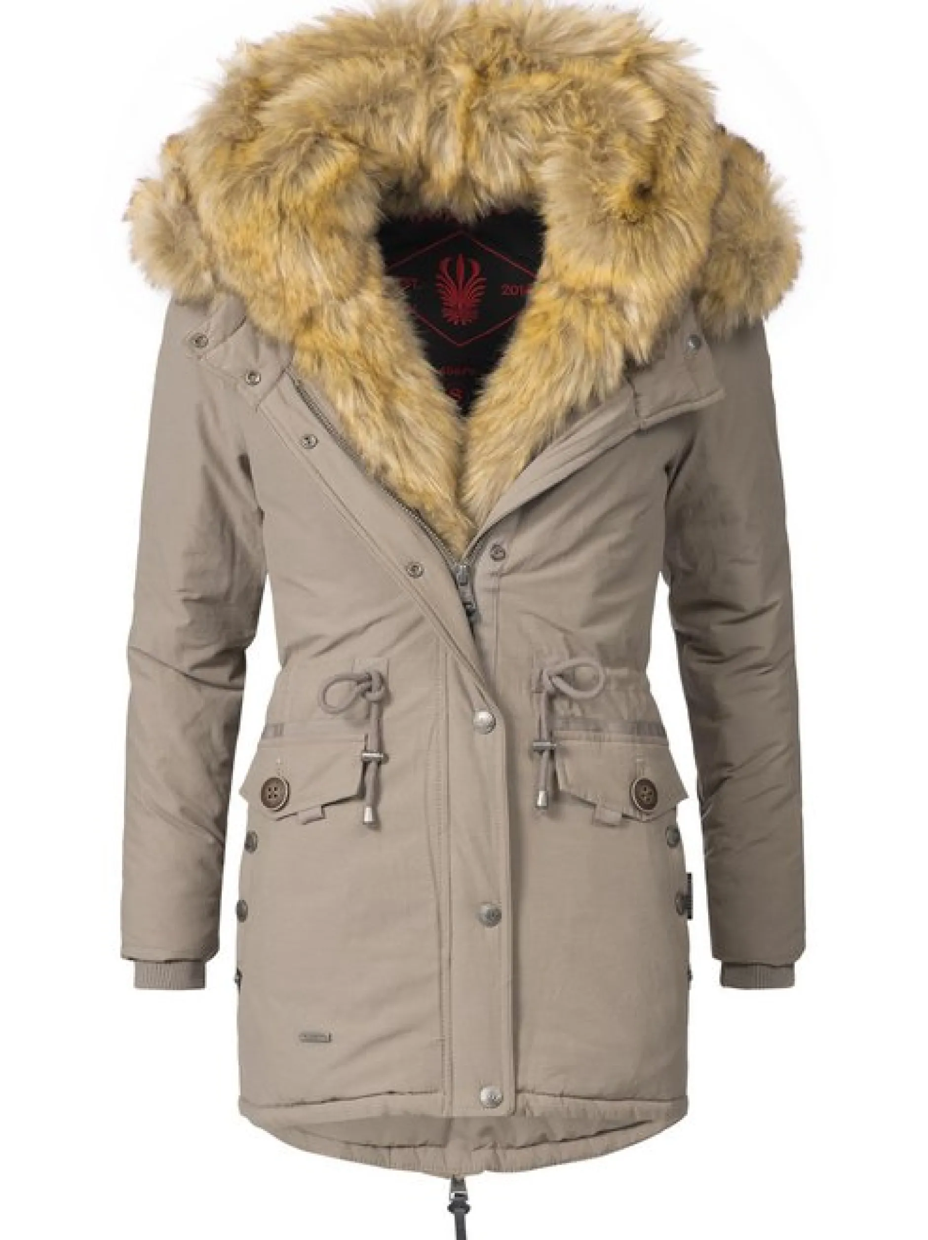 Navahoo Damen Wintermantel - Sweety in taupe