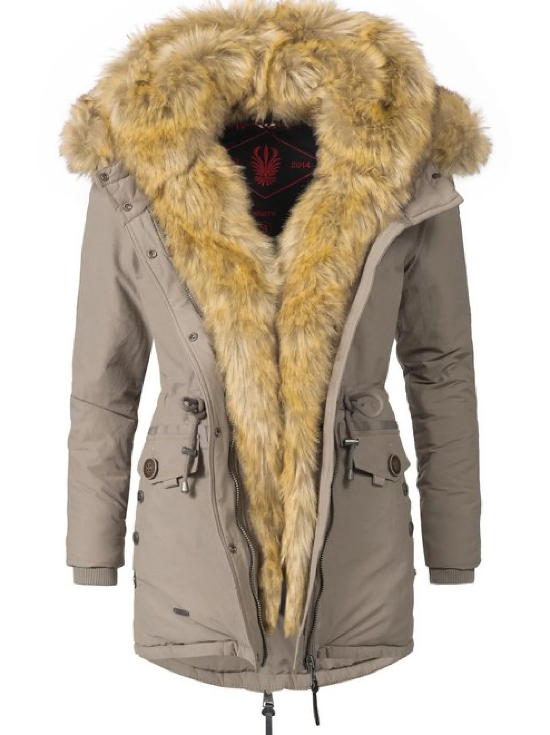 Navahoo Damen Wintermantel - Sweety in taupe