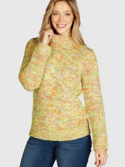 Navigazione Damen Grobstrick-Pullover in mehrfarbig