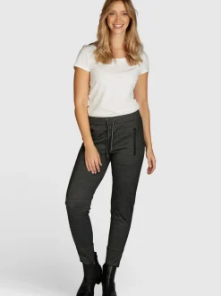 Navigazione Damen Jaquard-Jersey-Hose in schwarz