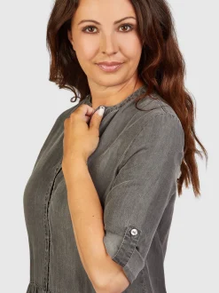 Navigazione Damen Kleid in grau - Länge: mittel