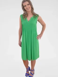 Navigazione Damen Kleid in grün - Länge: knielang