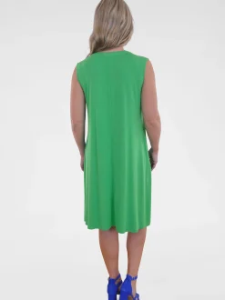 Navigazione Damen Kleid in grün - Länge: knielang
