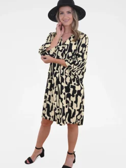 Navigazione Damen Kleid in schwarz - Länge: knielang