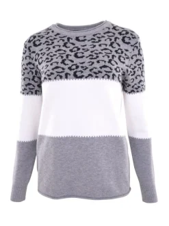 Navigazione Damen Pullover in grau - Ärmel: langarm