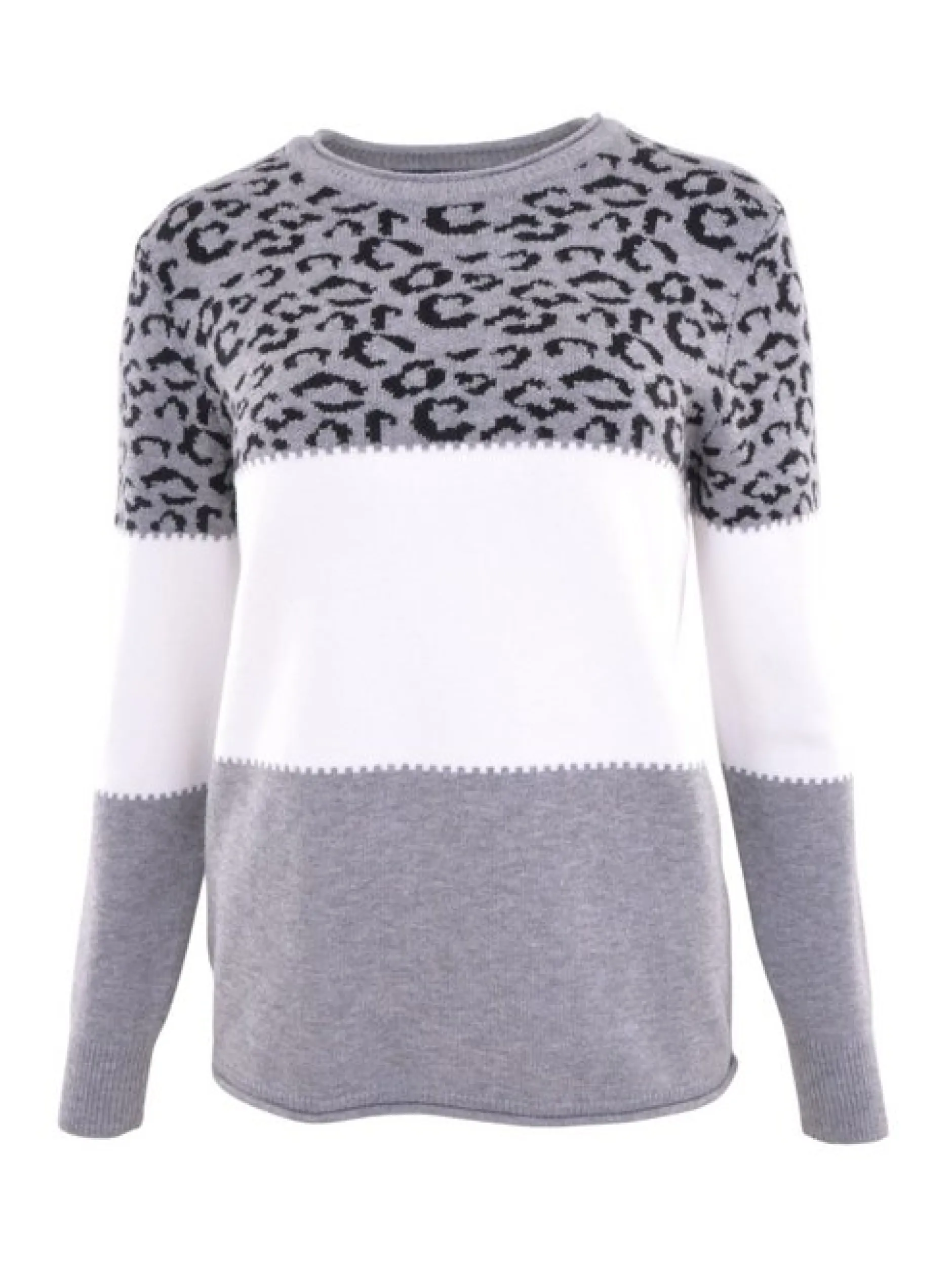 Navigazione Damen Pullover in grau - Ärmel: langarm
