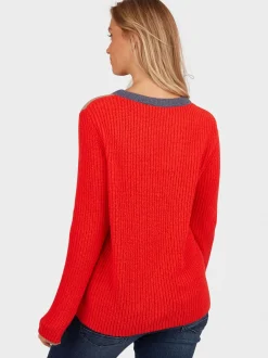 Navigazione Damen Pullover in koralle - Ärmel: langarm