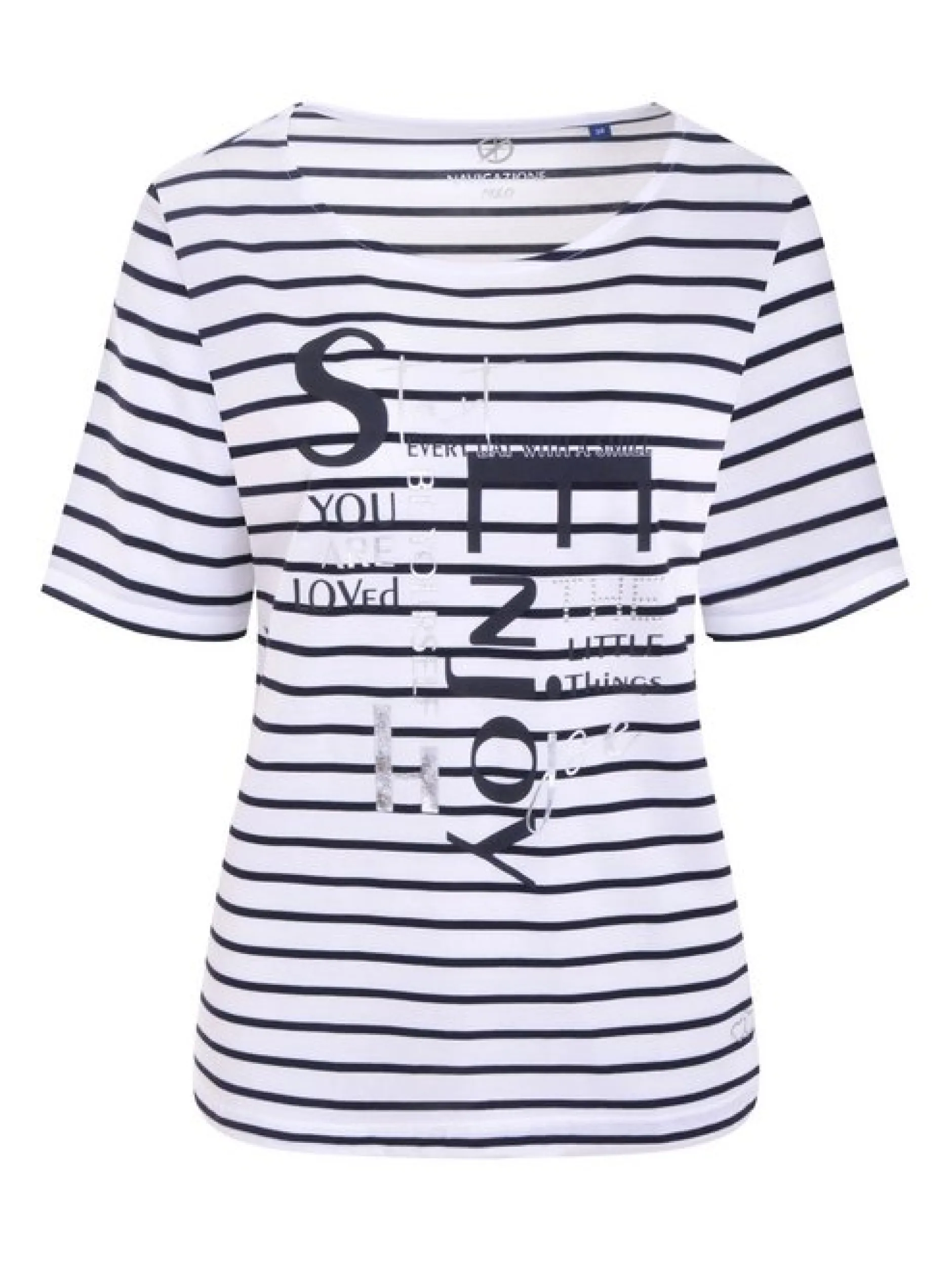 Navigazione Damen Shirt in blau - Ausschnitt: Rundhals