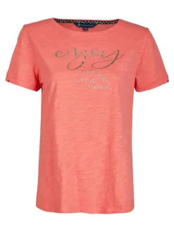 Navigazione Damen Shirt in rot - Ausschnitt: Rundhals