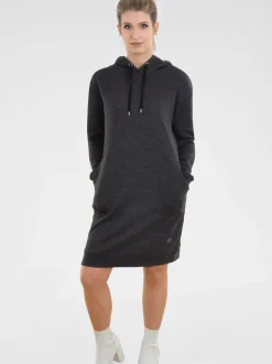Navigazione Damen Sweatkleid in schwarz - Länge: mittel