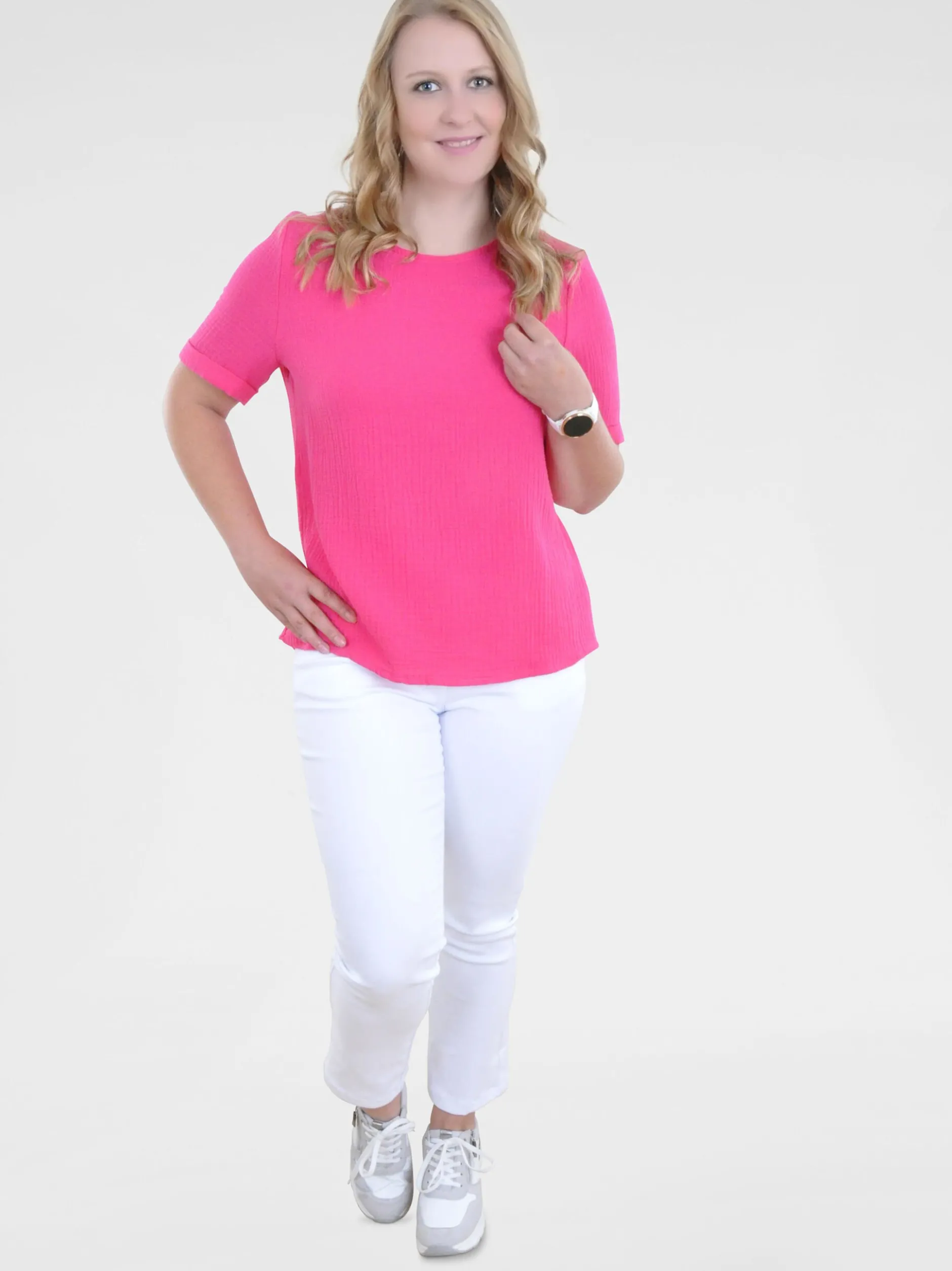 Navigazione Damen T-Shirt in pink - Ausschnitt: Rundhals