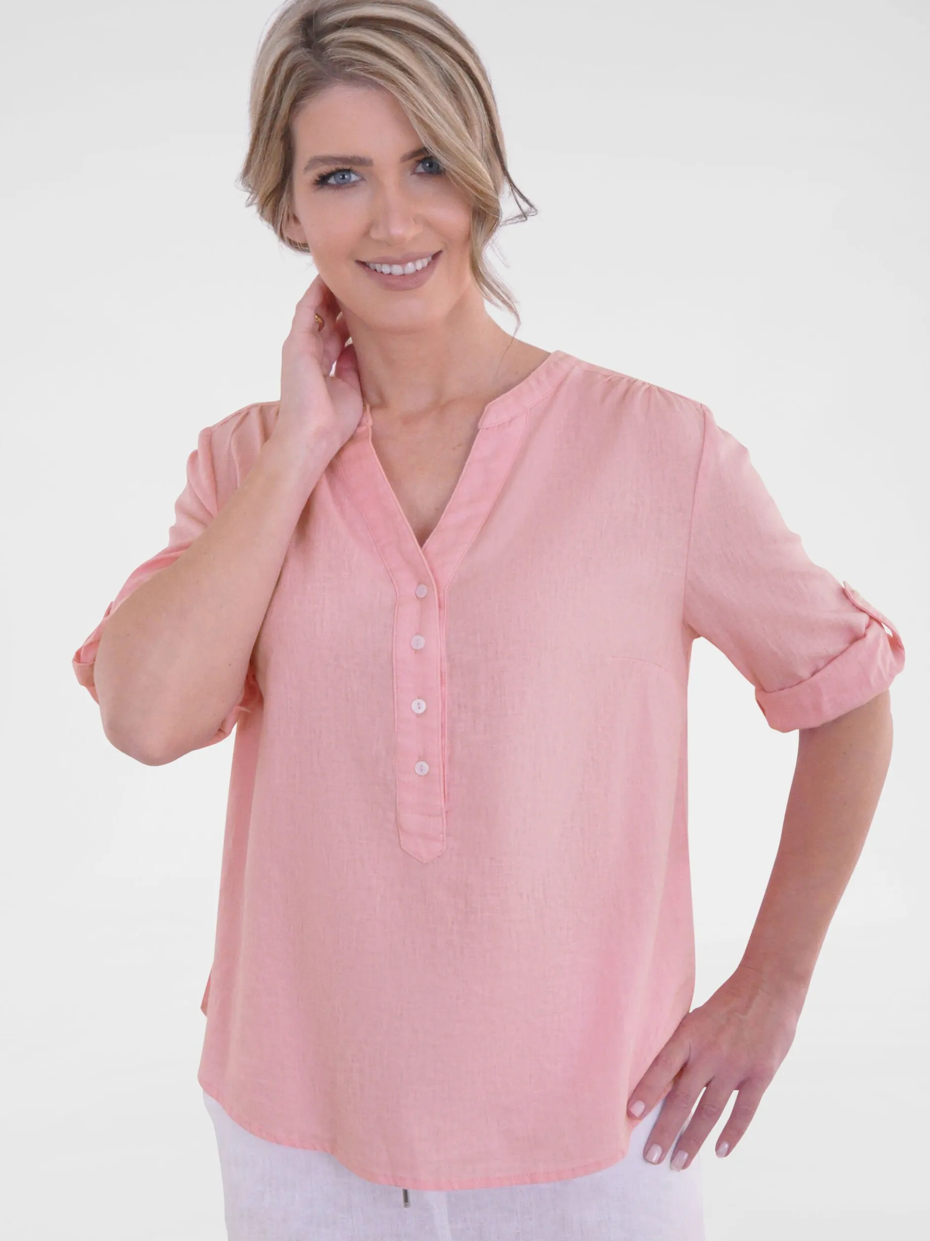 Navigazione Damen Tunika in rosa - Ärmel: 3/4 Arm