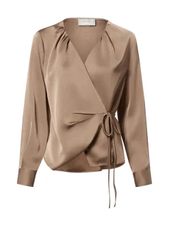 Neo Noir Damen Bluse - Caprina in taupe - Ärmel: langarm
