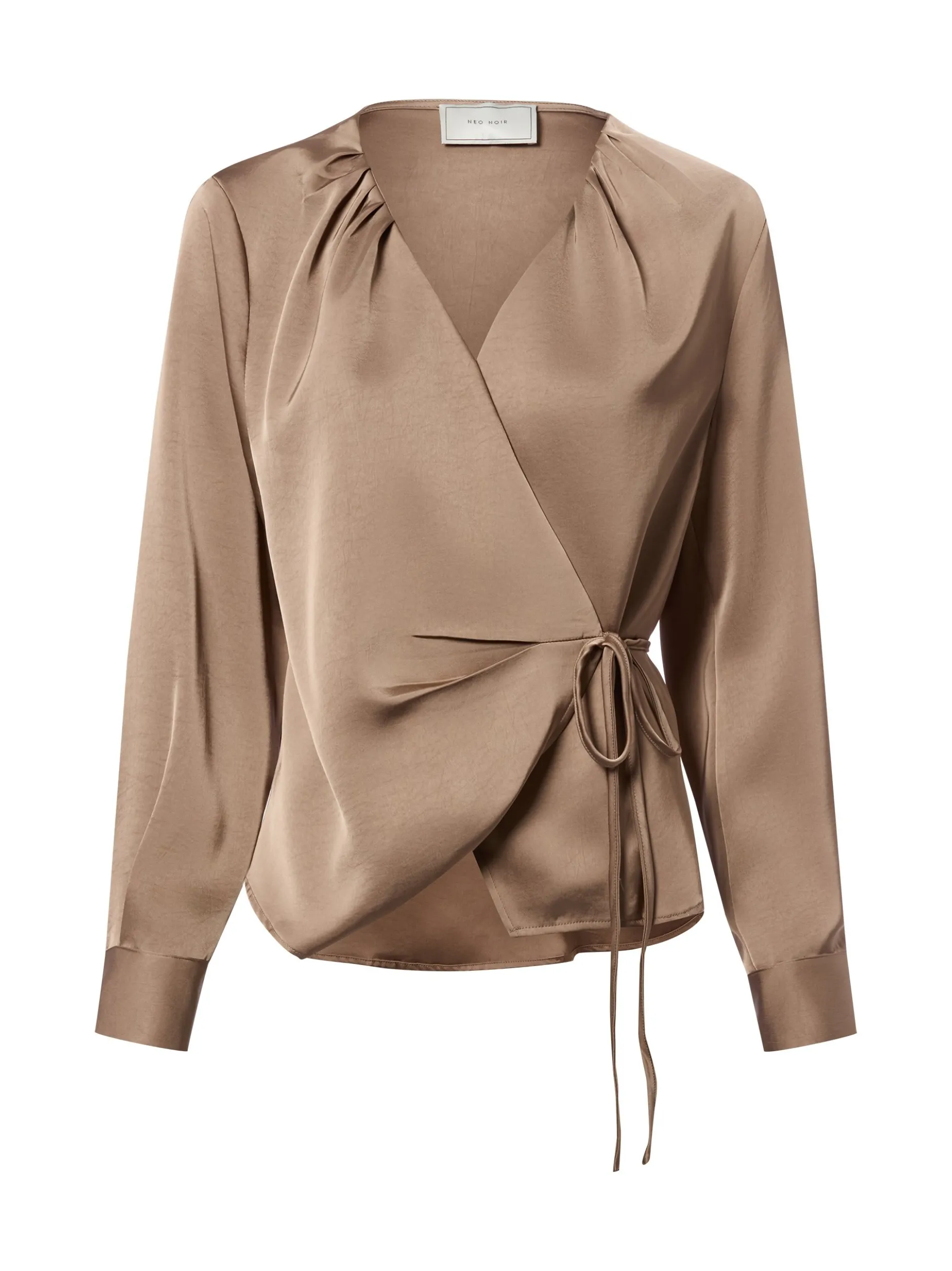 Neo Noir Damen Bluse - Caprina in taupe - Ärmel: langarm